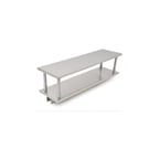 image of Eagle Group PTS-2448-2 Stainless Steel Eagle Pass-Thru Shelf with Overshelf - 48"W x 24"D