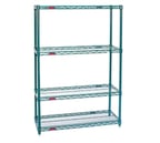 image of Eagle Group S4-74-1836VG Valu-Gard® Green Epoxy 4-Tier Starter Shelving Unit - 36"W x 18"D x 74"H