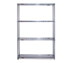 image of Eagle Group S4-74-2160V VALU-MASTER® Gray Epoxy 4-Tier Starter Shelving Unit - 60"W x 21"D x 74"H