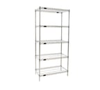 image of Eagle Group S5-74-1836Z EAGLEbrite® Zinc 5-Tier Wire Shelving Starter - 36"W x 18"D x 74"H