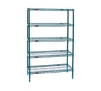 image of Eagle Group S5-74-2160E EAGLEgard® Hybrid Epoxy 5-Tier Wire Shelving Starter - 60"W x 21"D x 74"H