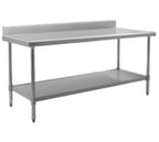 image of Eagle Group T24144SEM-BS 144" Stainless Steel Top 133" - Work Table