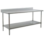 image of Eagle Group T2484SEB-BS-1X 84" Stainless Steel Top 73" - Work Table