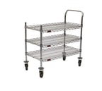 image of Eagle Group U3-1836C-RP Red-i-Pak® 3 Shelf Utility Cart w/ 1 Handle - 36" x 18"
