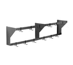 image of Eagle Group WM72PR-X 72" Stainless Steel Double Bar Wall Mounted Pot Rack with 12 Double Prong Hooks