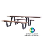 image of emu 1821ARAL Sid Rectangular Outdoor Picnic Table - 70" x 96" x 30"H Overall, ADA Compliant
