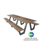 image of emu 1821RAL Sid Rectangular Outdoor Picnic Table - 70" x 96" x 30"H Overall