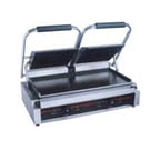 image of Serv-Ware EPG-200GF Single Sandwich Panini Grill w/ 18" x 9" Grooved & Smooth Plates, 120V