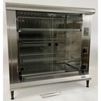 image of Equipex RBE-8/1 Electric 2 Spit Commercial Rotisserie Roaster With Tinted Safety Glass