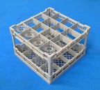 image of Eurodib USA CC00125 16" Full Size Dishwasher Glass Rack with 16 Compartment and Plastic, Gray