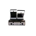 image of Eurodib PDL3000 20" Double Panini Sandwich Grill w/ Cast Iron Grooved & Smooth Plates, 208/240V
