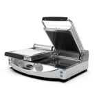 image of Eurodib USA SAP020PR 24" Double Panini Sandwich Grill w/ Glass-Ceramic Grooved & Smooth Plates, 240V
