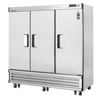 image of Everest EBF3 74" Three Section Reach-In Freezer w/ 3 Solid Doors, Bottom Mount, 71 cu. ft.
