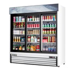image of Everest EMGR69 72" Three Door Merchandiser Refrigerator, White Exterior, 69 cu. ft.
