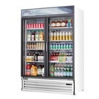 image of Everest EMSGR48 53" Two Doors Merchandiser Refrigerator, White Exterior, 50 cu. ft.