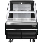 image of Everest EOMH-36-B-35-T 37" Horizontal Open Air Merchandiser in Black, 1 Shelf, Open Curved, 7.4 cu. ft.
