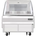 image of Everest EOMH-36-W-35-S 37" Horizontal Open Air Merchandiser in White, Deck Only, Open Curved, 5.6 cu. ft.