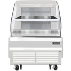 image of Everest EOMH-36-W-35-T 37" Horizontal Open Air Merchandiser in White, 1 Shelf, Open Curved, 7.4 cu. ft.