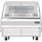image of Everest EOMH-48-W-35-S 48" Horizontal Open Air Merchandiser in White, Deck Only, Open Curved, 7.3 cu. ft.