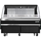 image of Everest EOMH-72-B-35-S 73" Horizontal Open Air Merchandiser in Black, Deck Only, Open Curved, 11.4 cu. ft.