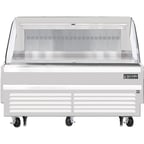 image of Everest EOMH-72-W-35-S 73" Horizontal Open Air Merchandiser in White, Deck Only, Open Curved, 11.4 cu. ft.