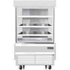image of Everest EOMV-36-W-28-S 37" Vertical Open Air Merchandiser in White, High Profile, 3 Shelves, 9.3 cu. ft.