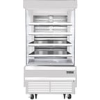 image of Everest EOMV-36-W-28-T 37" Vertical Open Air Merchandiser in White, High Profile, 4 Shelves, 12.8 cu. ft.