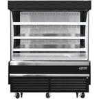 image of Everest EOMV-60-B-28-S 60" Vertical Open Air Merchandiser in Black, High Profile, 3 Shelves, 15.4 cu. ft.