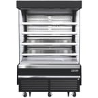 image of Everest EOMV-60-B-28-T 60" Vertical Open Air Merchandiser in Black, High Profile, 4 Shelves, 21.2 cu. ft.