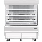 image of Everest EOMV-60-W-28-S 60" Vertical Open Air Merchandiser in White, High Profile, 3 Shelves, 15.4 cu. ft.