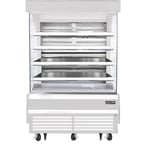image of Everest EOMV-60-W-28-T 60" Vertical Open Air Merchandiser in White, High Profile, 4 Shelves, 21.2 cu. ft.
