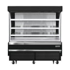 image of Everest EOMV-72-B-28-S 73" Vertical Open Air Merchandiser in Black, High Profile, 3 Shelves, 19 cu. ft.