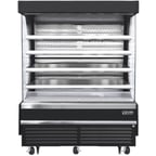 image of Everest EOMV-72-B-28-T 73" Vertical Open Air Merchandiser in Black, High Profile, 4 Shelves, 26 cu. ft.