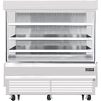 image of Everest EOMV-72-W-28-S 73" Vertical Open Air Merchandiser in White, High Profile, 3 Shelves, 19 cu. ft.