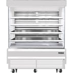 image of Everest EOMV-72-W-28-T 73" Vertical Open Air Merchandiser in White, High Profile, 4 Shelves, 26 cu. ft.