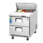 image of Everest EPBNR1-D2 27" One Section Refrigerated Sandwich/Salad Prep Table w/ 2 Drawers, 8 Pans
