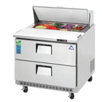 image of Everest EPBNSR2-D2 35" One Section Sandwich/Salad Prep Table w/ 2 Drawers, 8 Pans