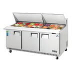 image of Everest EPBR3 71" Three Section Mega Top Sandwich/Salad Prep Table w/ 3 Doors, 30 Pans
