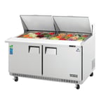 image of Everest EPBWR2 59" Two Section Mega Top Sandwich/Salad Prep Table w/ 2 Doors, 24 Pans