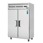 image of Everest ESR2 49" Two Section Reach-In Refrigerator w/ 2 Solid Full Doors, Top Mount, Stainless Steel, 48 cu. ft.