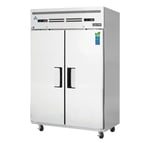 image of Everest ESRF2A 49" 2 Section Reach-In Refrigerator/Freezer Combo w/ 2 Solid Doors, Top Mount