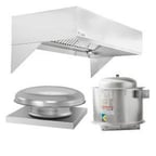image of HoodMart 2010-DB 10' x 48" Restaurant Hood System w/ Eco Make-Up Air, 18 Gauge Steel