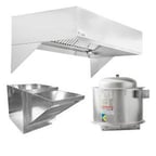 image of HoodMart 2014B 14 FT Restaurant Hood System w/ Makeup-Air, 18 Gauge Steel