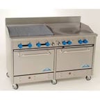image of Comstock-Castle F3226-30-2.5RB 60" Gas Restaurant Range w/ (1) 30" Griddle, (1) 30" Charbroiler, (2) Standard Ovens, 212.000 BTU 