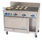 image of Comstock-Castle F3430-4RB 48" Gas Restaurant Range w/ 48" Full Charbroiler, (1) Standard Oven, (1) Cabinet Base, 130.000 BTU 