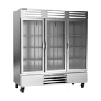 image of Beverage-Air FB72HC-5G 75" Three Section Reach-In Freezer w/ 3 Glass Doors, Bottom Mount, 69 cu. ft.