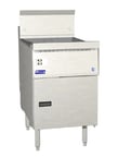 image of Pitco FBG18 Full Pot Floor Model Gas Fryer w/ 65-lb Capacity, Flat Bottom, Solid State Controls