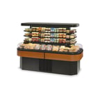 image of Federal Industries IMSS84SC-3 84" Refrigerated Self-Serve Island Merchandiser, Laminate Exterior, 3 Shelves, Curved Air Deflector 