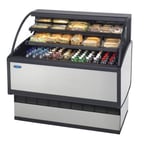 image of Federal Industries LPRSS4 48" Specialty Low Profile Self-Serve Refrigerated Merchandiser, Laminate Exterior, 2 Shelves, w/ Night Curtain