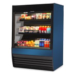 image of Federal Industries VRSS4860S 47" Self-Serve High Profile Open Air Merchandiser, Solid Square Sides, 2 Shelves, w/ Night Curtain, 18.48 cu. ft.